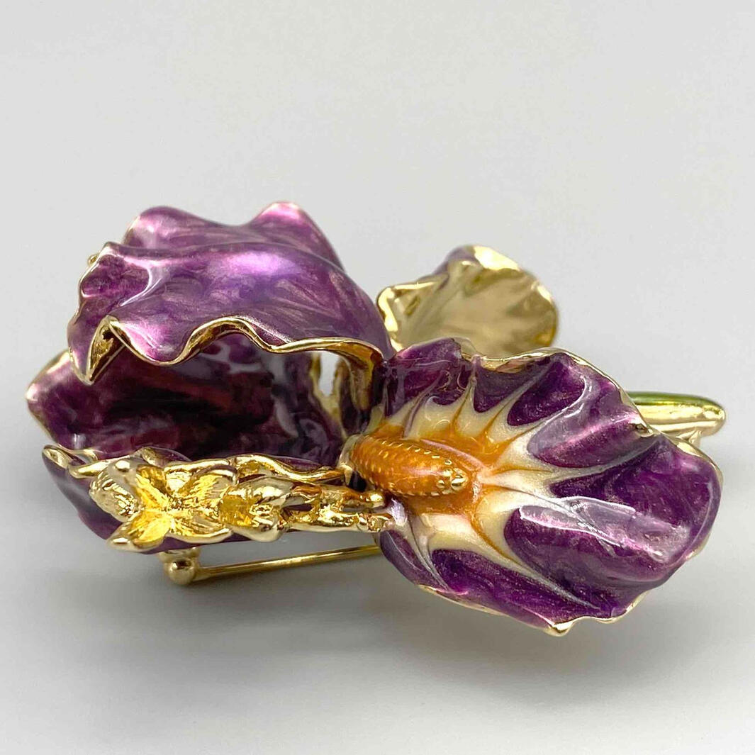 Kirks Folly Purple Enamel Iris Fairy Brooch Pin